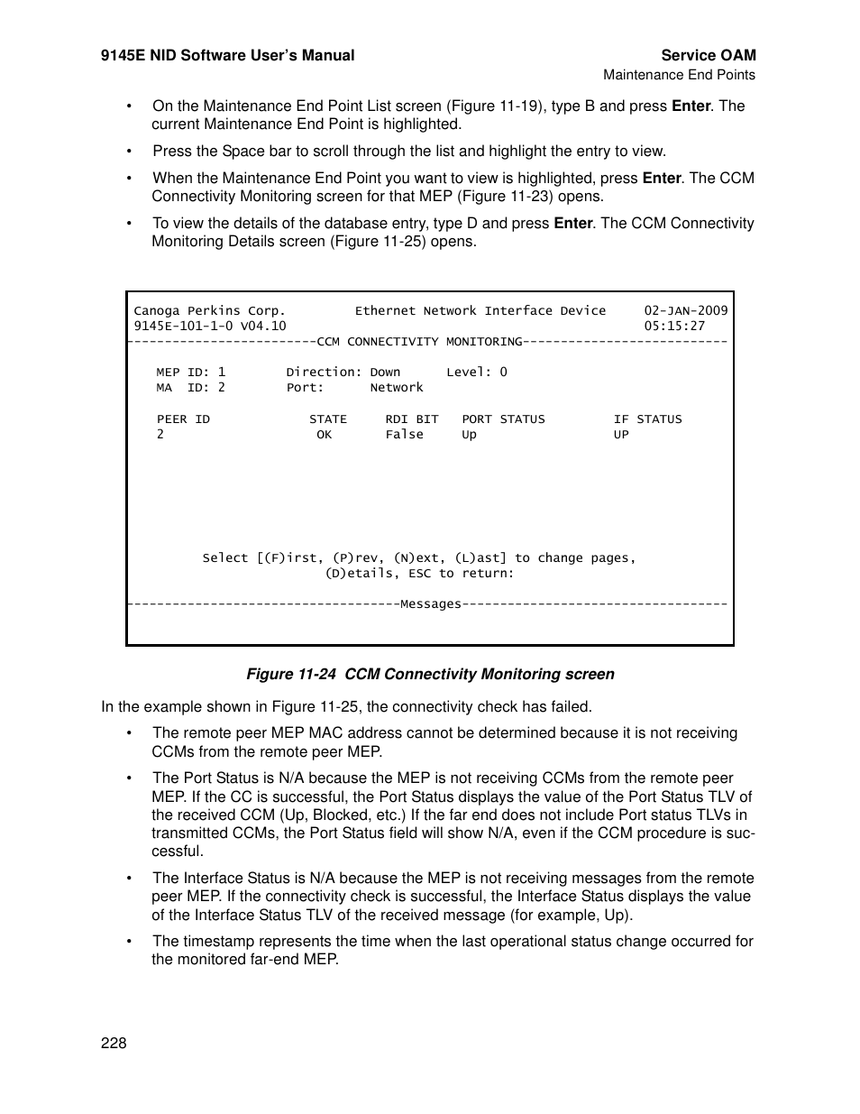 CANOGA PERKINS 9145E NID Software Version 4.10 User Manual | Page 240 / 296