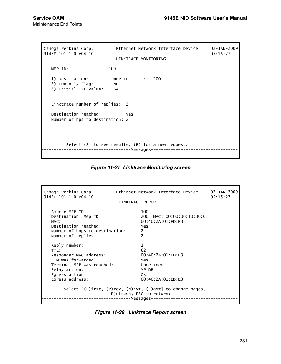 CANOGA PERKINS 9145E NID Software Version 4.10 User Manual | Page 243 / 296