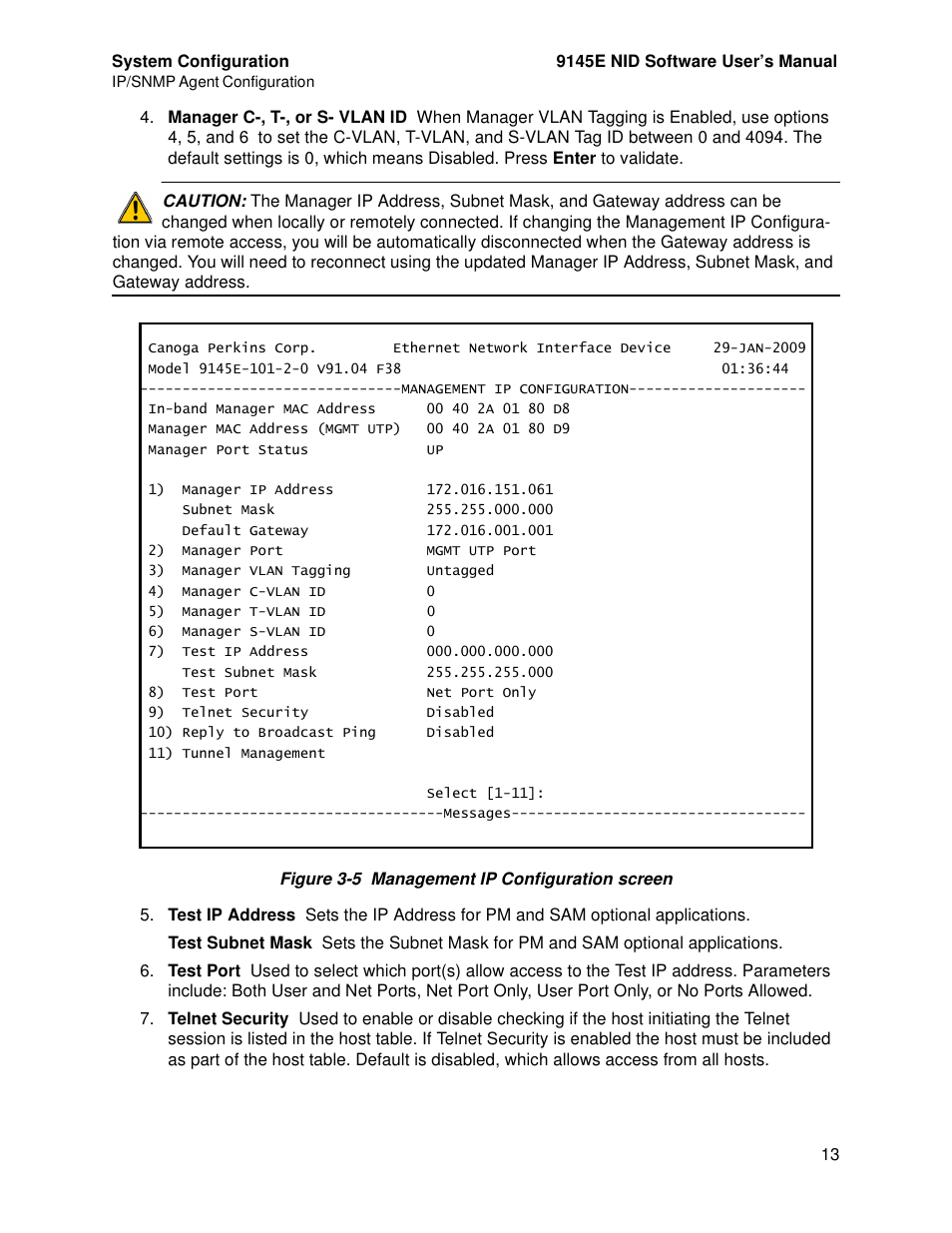 CANOGA PERKINS 9145E NID Software Version 4.10 User Manual | Page 25 / 296