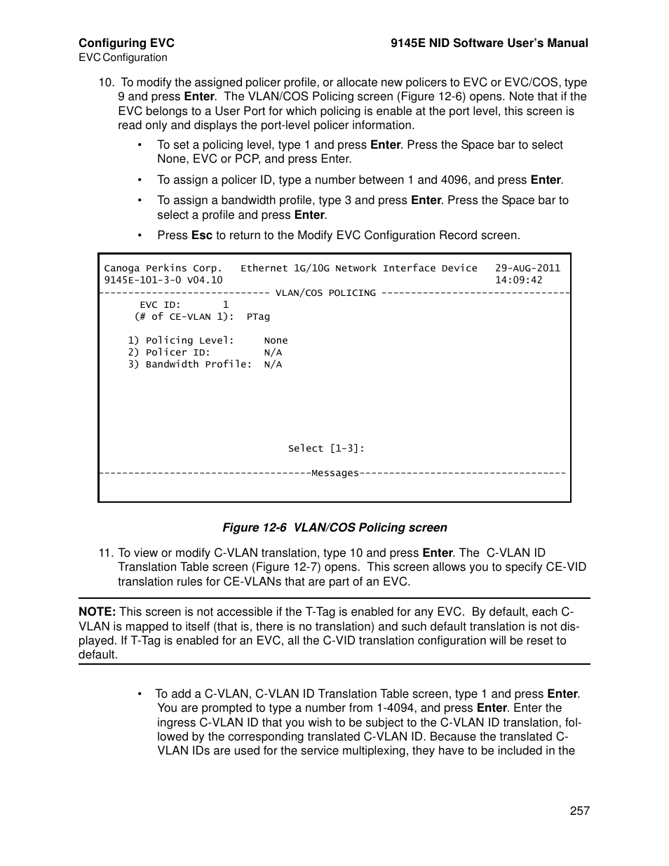 CANOGA PERKINS 9145E NID Software Version 4.10 User Manual | Page 269 / 296