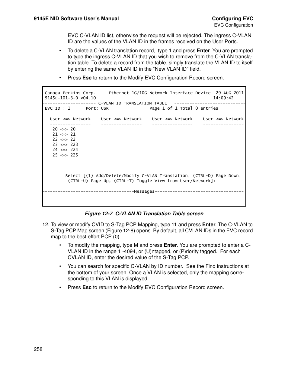 CANOGA PERKINS 9145E NID Software Version 4.10 User Manual | Page 270 / 296