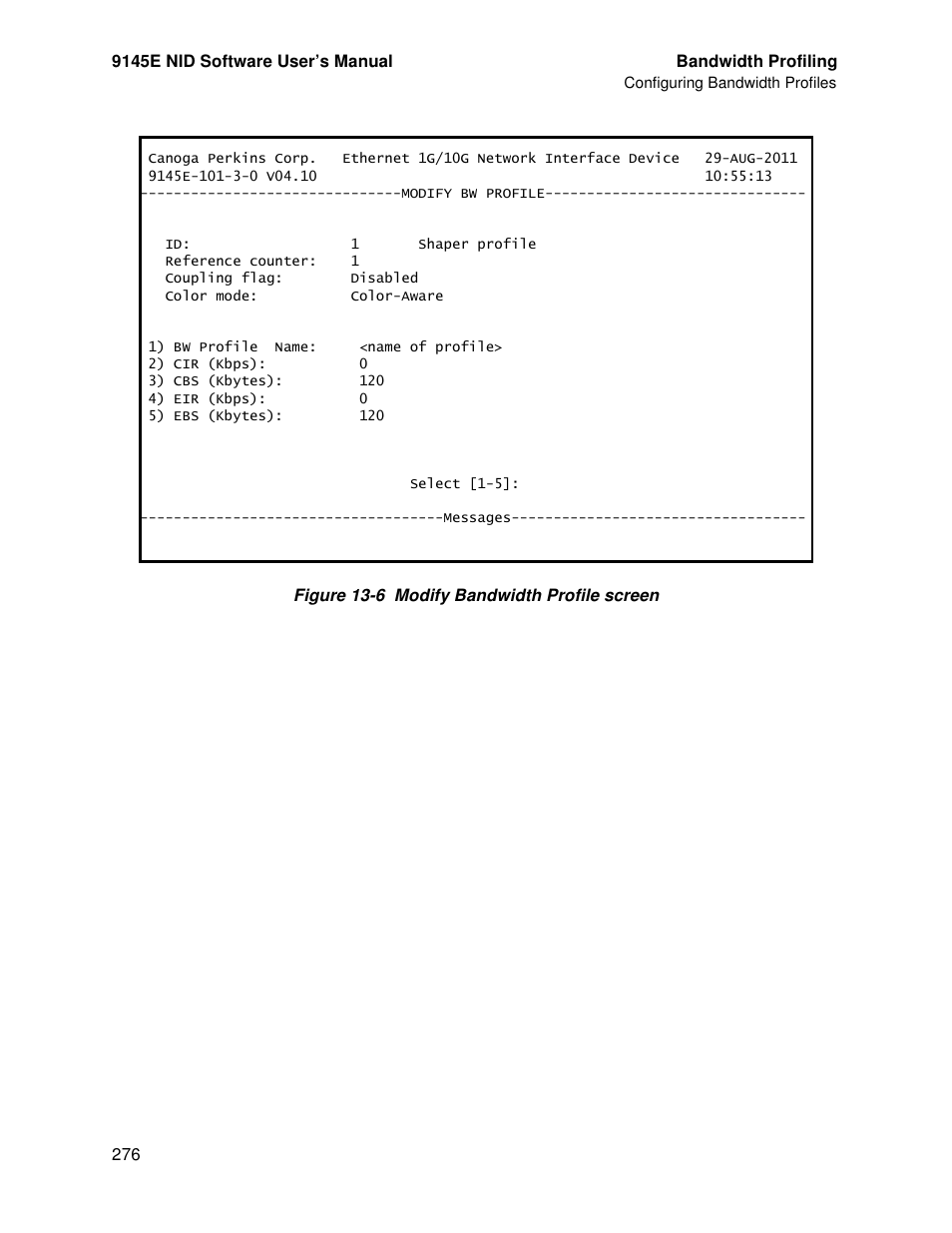 CANOGA PERKINS 9145E NID Software Version 4.10 User Manual | Page 288 / 296