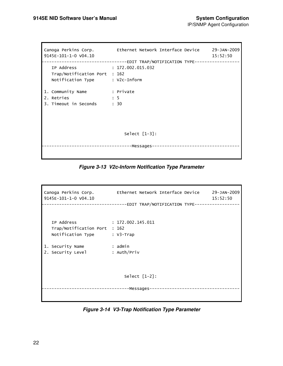 Figure 3-13), Figure 3-14) | CANOGA PERKINS 9145E NID Software Version 4.10 User Manual | Page 34 / 296