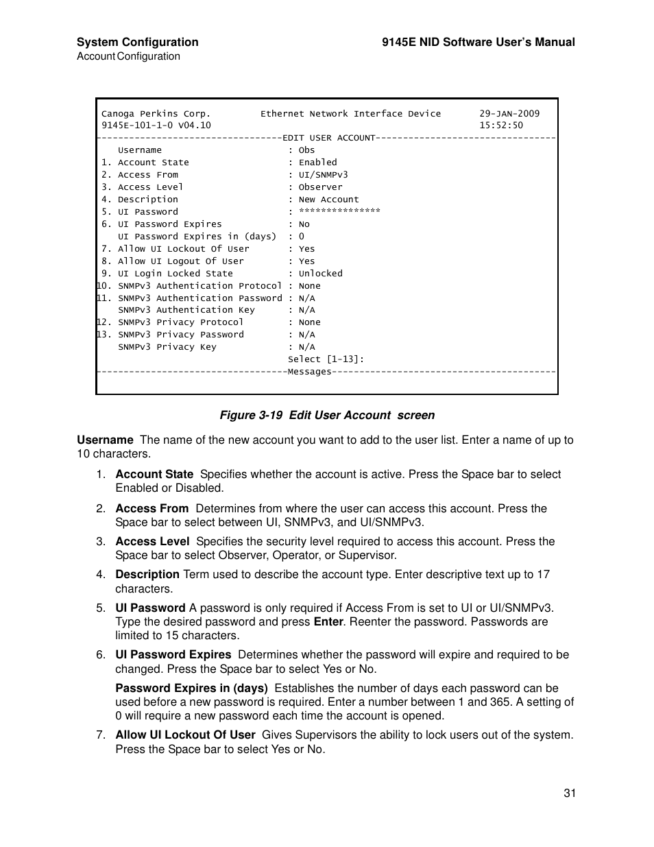 CANOGA PERKINS 9145E NID Software Version 4.10 User Manual | Page 43 / 296