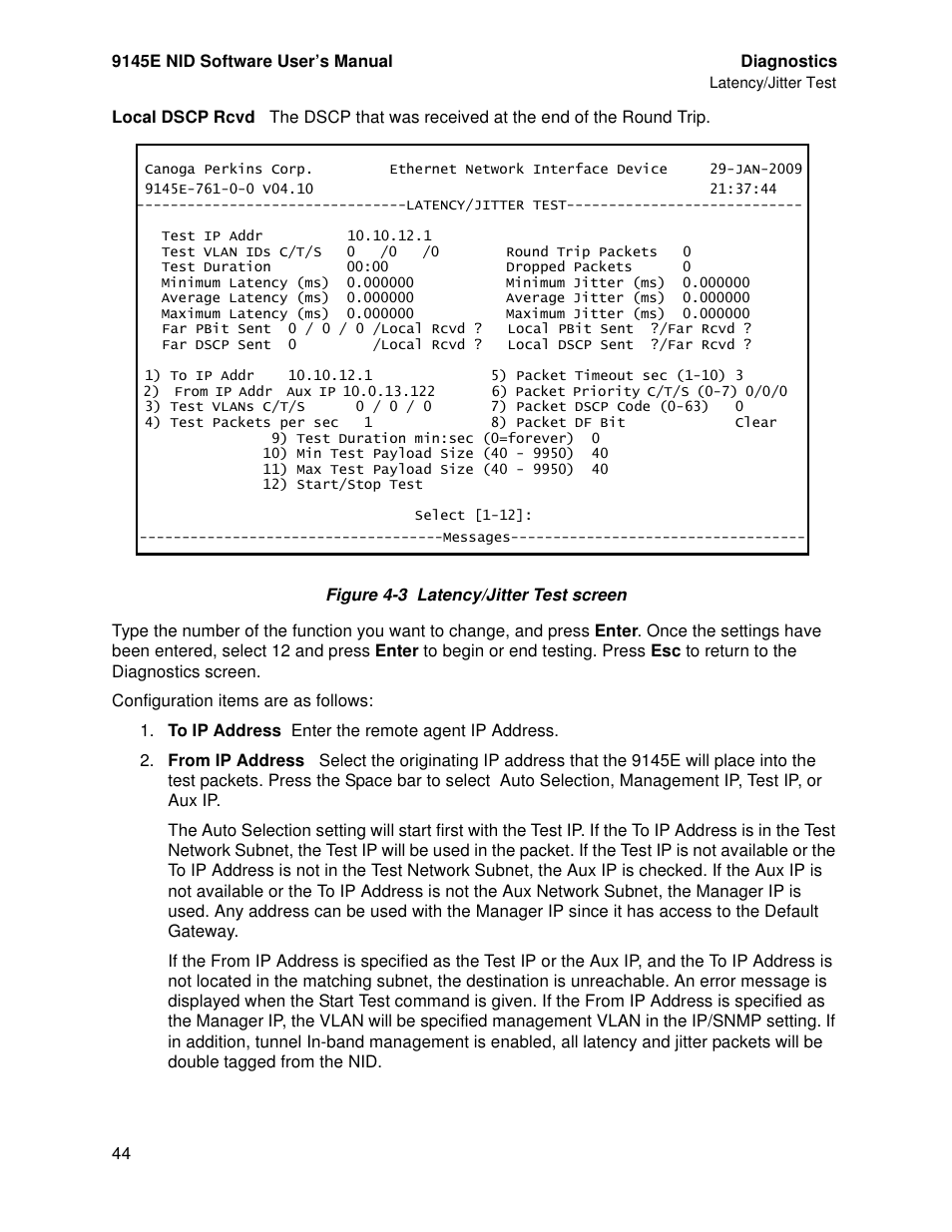 CANOGA PERKINS 9145E NID Software Version 4.10 User Manual | Page 56 / 296