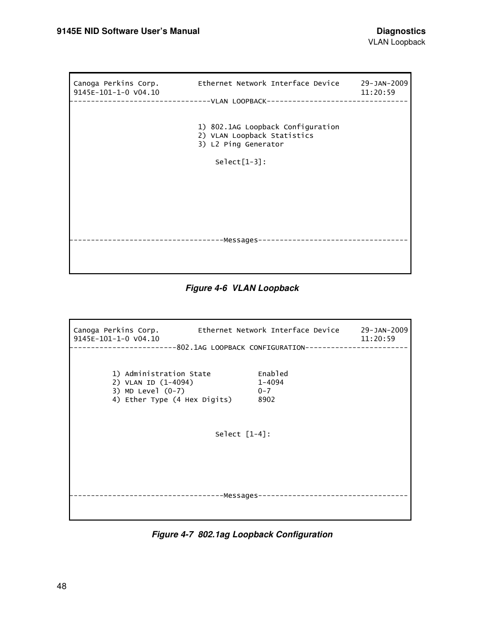 CANOGA PERKINS 9145E NID Software Version 4.10 User Manual | Page 60 / 296