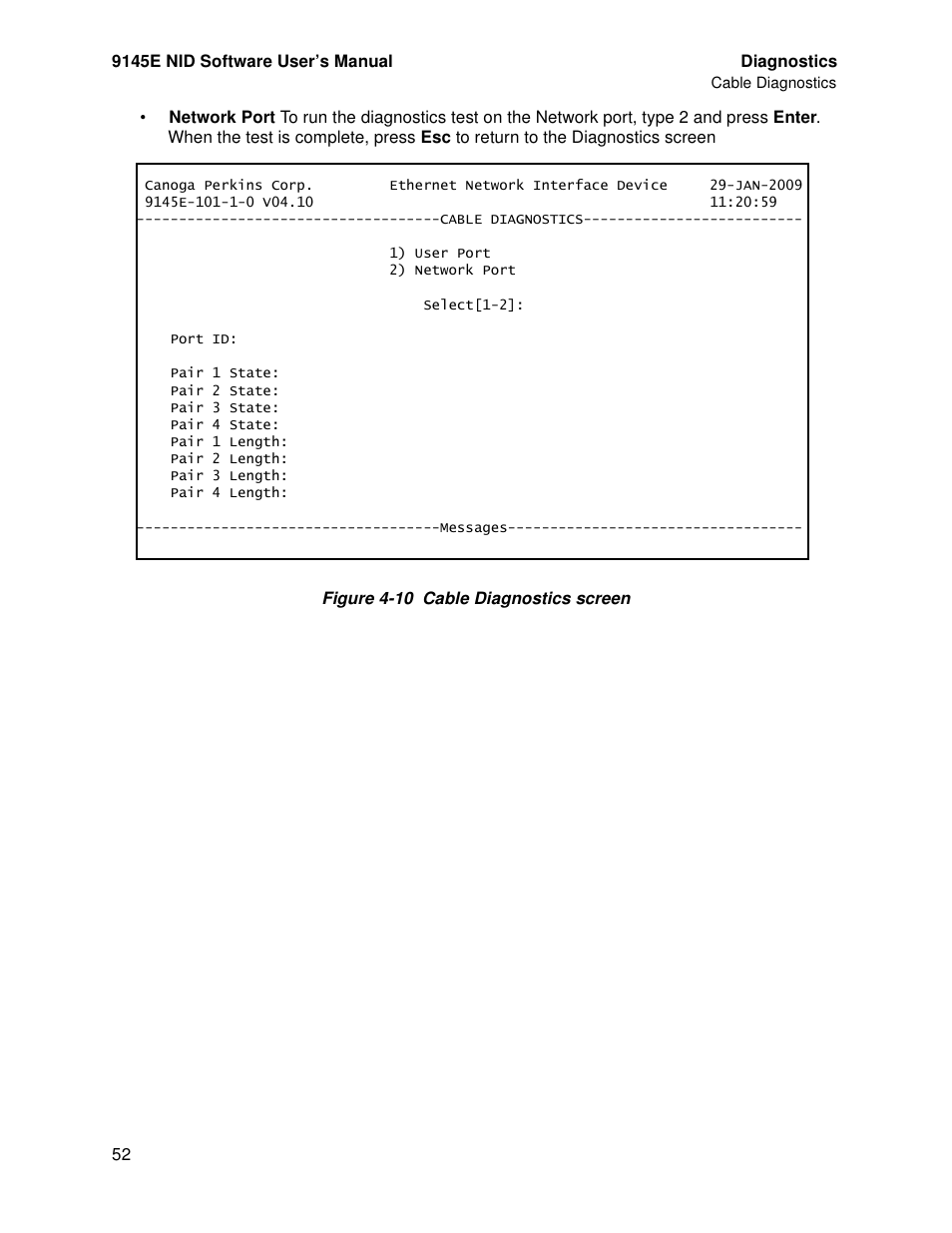 CANOGA PERKINS 9145E NID Software Version 4.10 User Manual | Page 64 / 296
