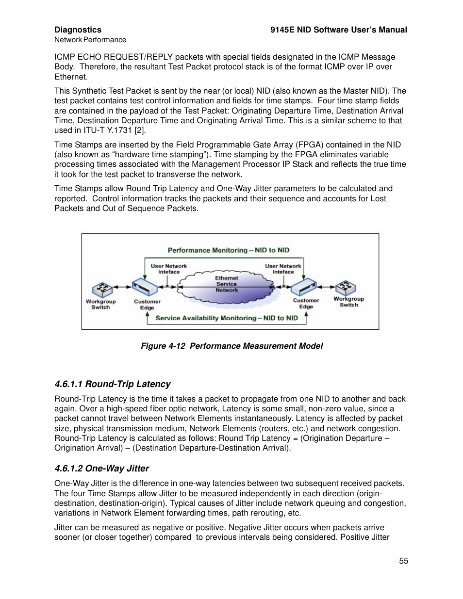 1 round-trip latency, 2 one-way jitter | CANOGA PERKINS 9145E NID Software Version 4.10 User Manual | Page 67 / 296