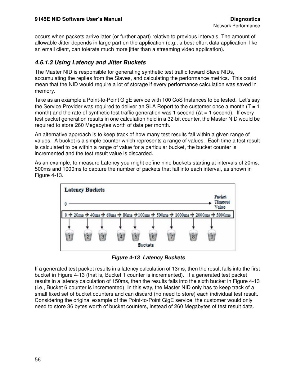 3 using latency and jitter buckets | CANOGA PERKINS 9145E NID Software Version 4.10 User Manual | Page 68 / 296
