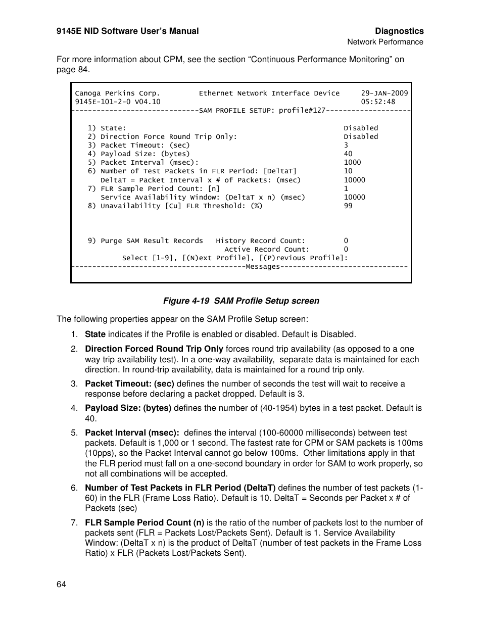 CANOGA PERKINS 9145E NID Software Version 4.10 User Manual | Page 76 / 296