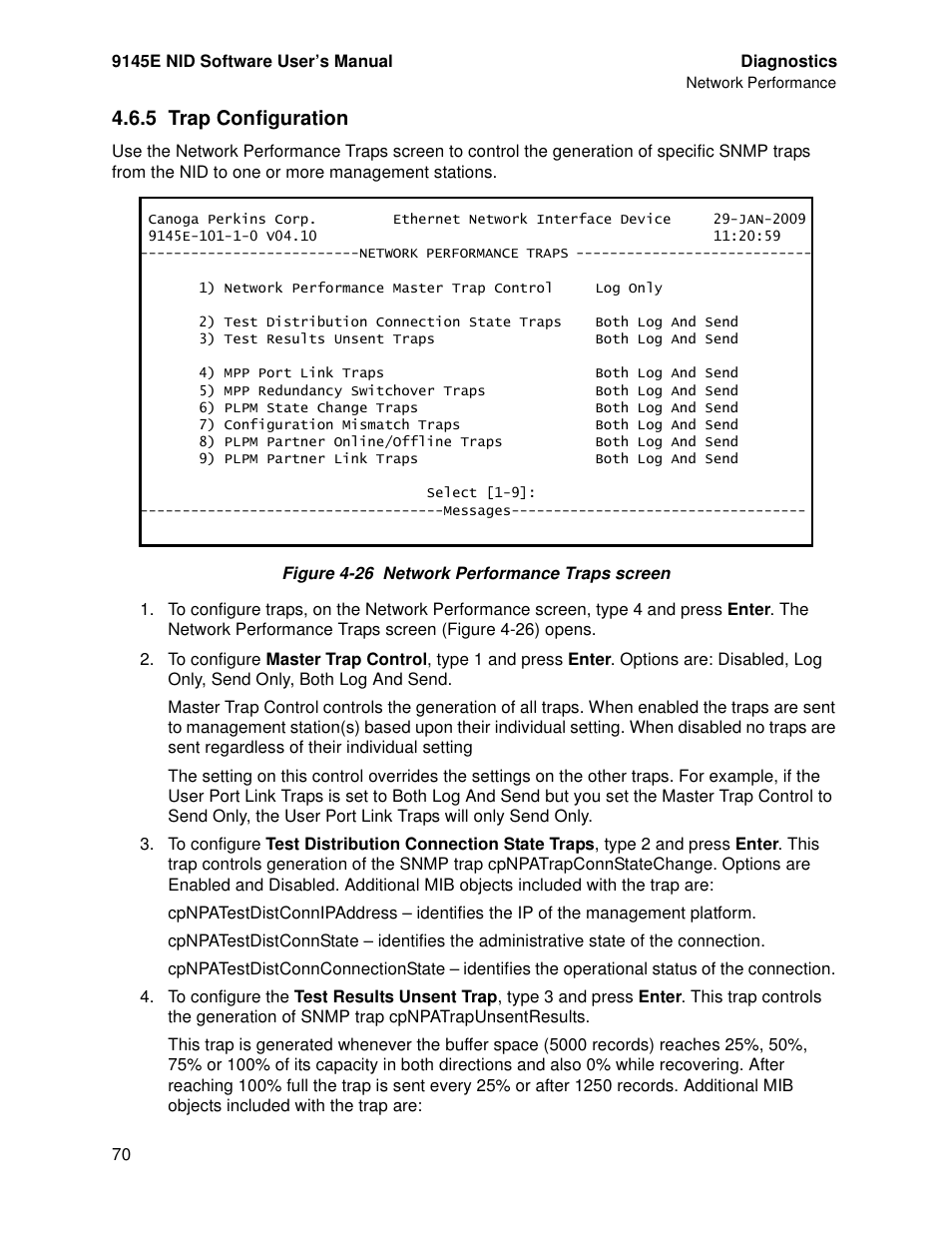 5 trap configuration | CANOGA PERKINS 9145E NID Software Version 4.10 User Manual | Page 82 / 296