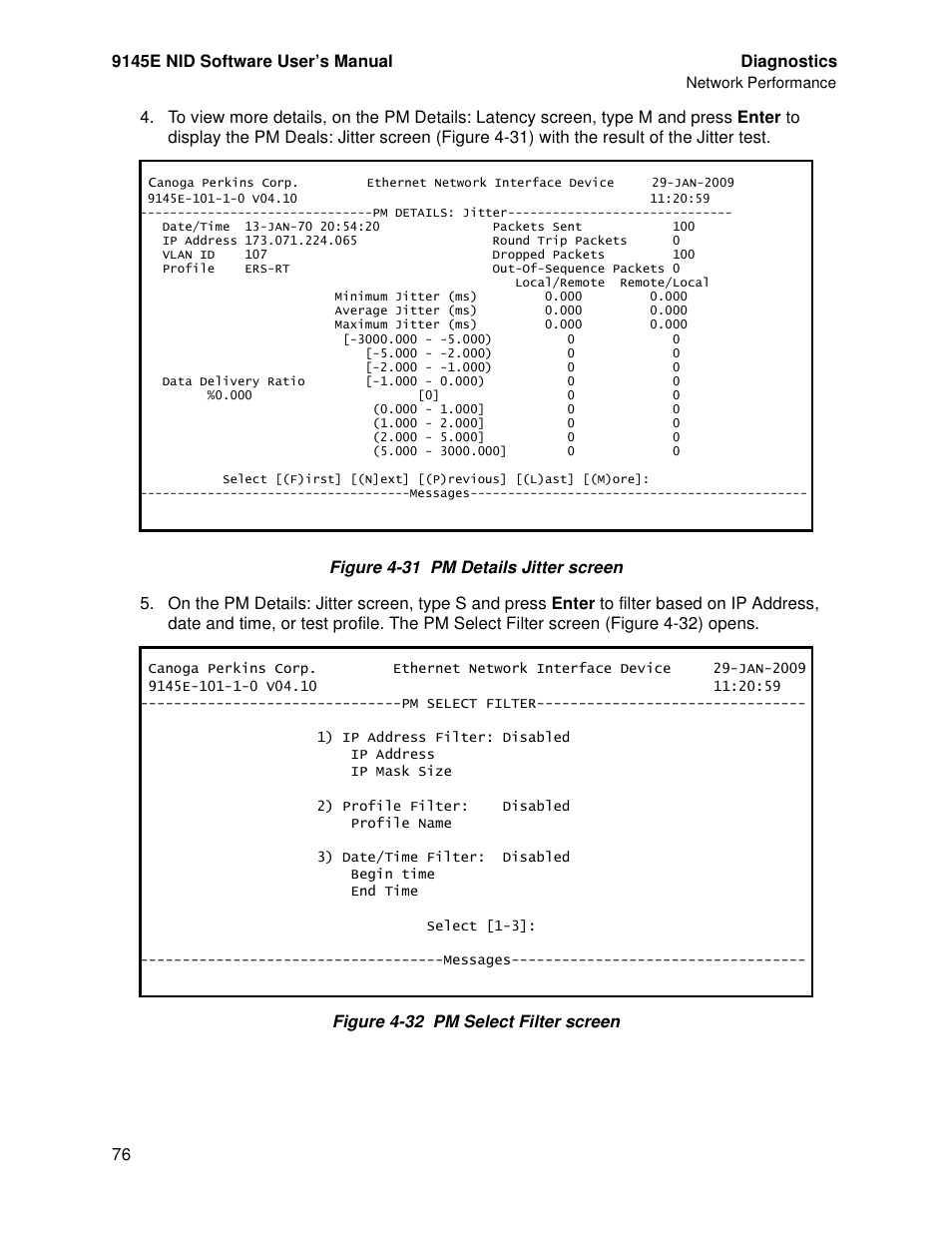 CANOGA PERKINS 9145E NID Software Version 4.10 User Manual | Page 88 / 296