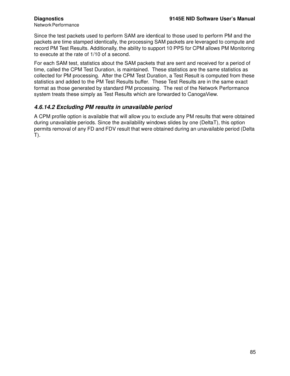 2 excluding pm results in unavailable period | CANOGA PERKINS 9145E NID Software Version 4.10 User Manual | Page 97 / 296