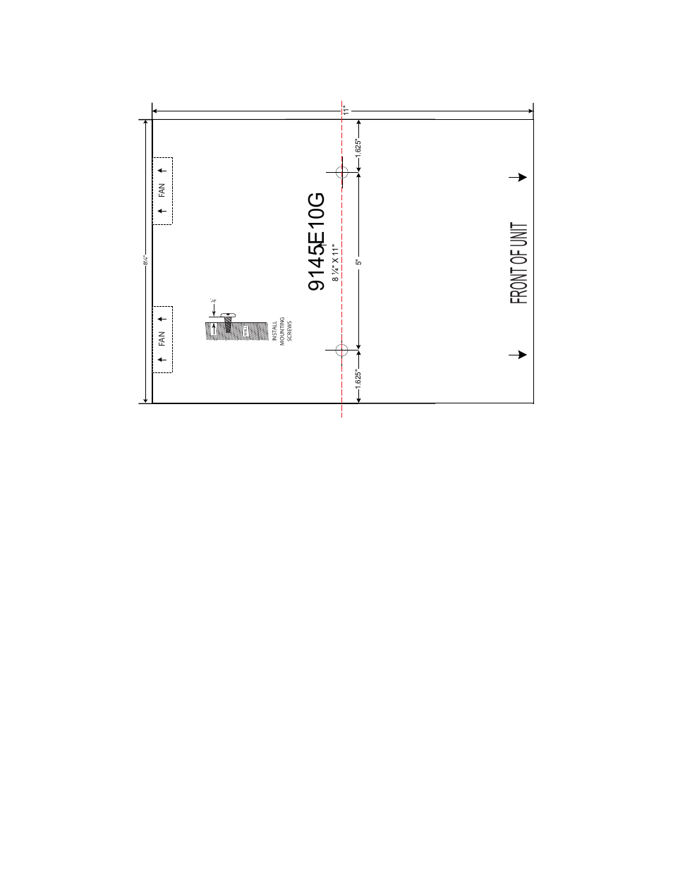 3 horizontal flat surface mounting, Front of unit | CANOGA PERKINS 9145E10G Network Interface Device Hardware User Manual | Page 33 / 55
