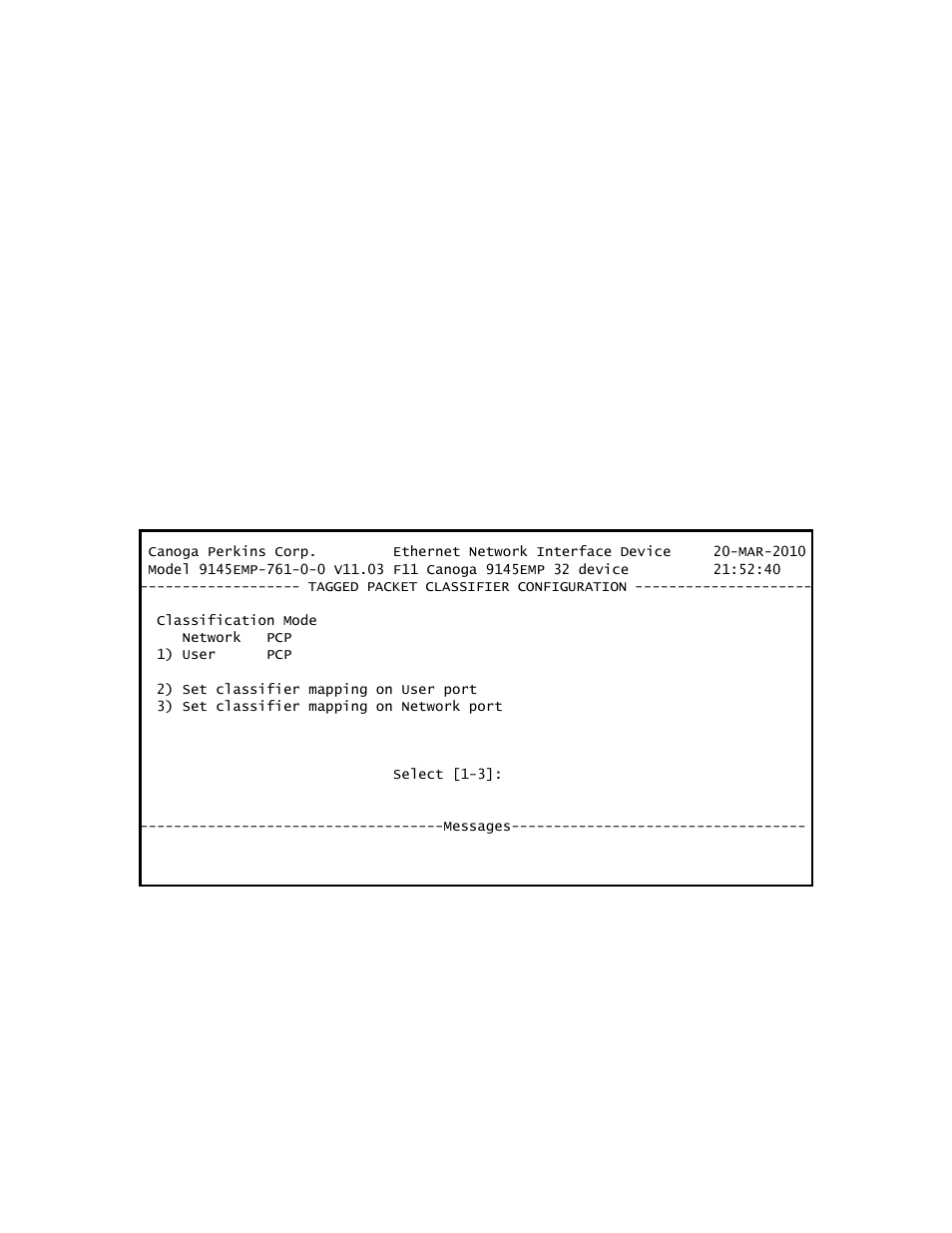 CANOGA PERKINS 9145EMP NID Software Version 3.1 User Manual | Page 119 / 202