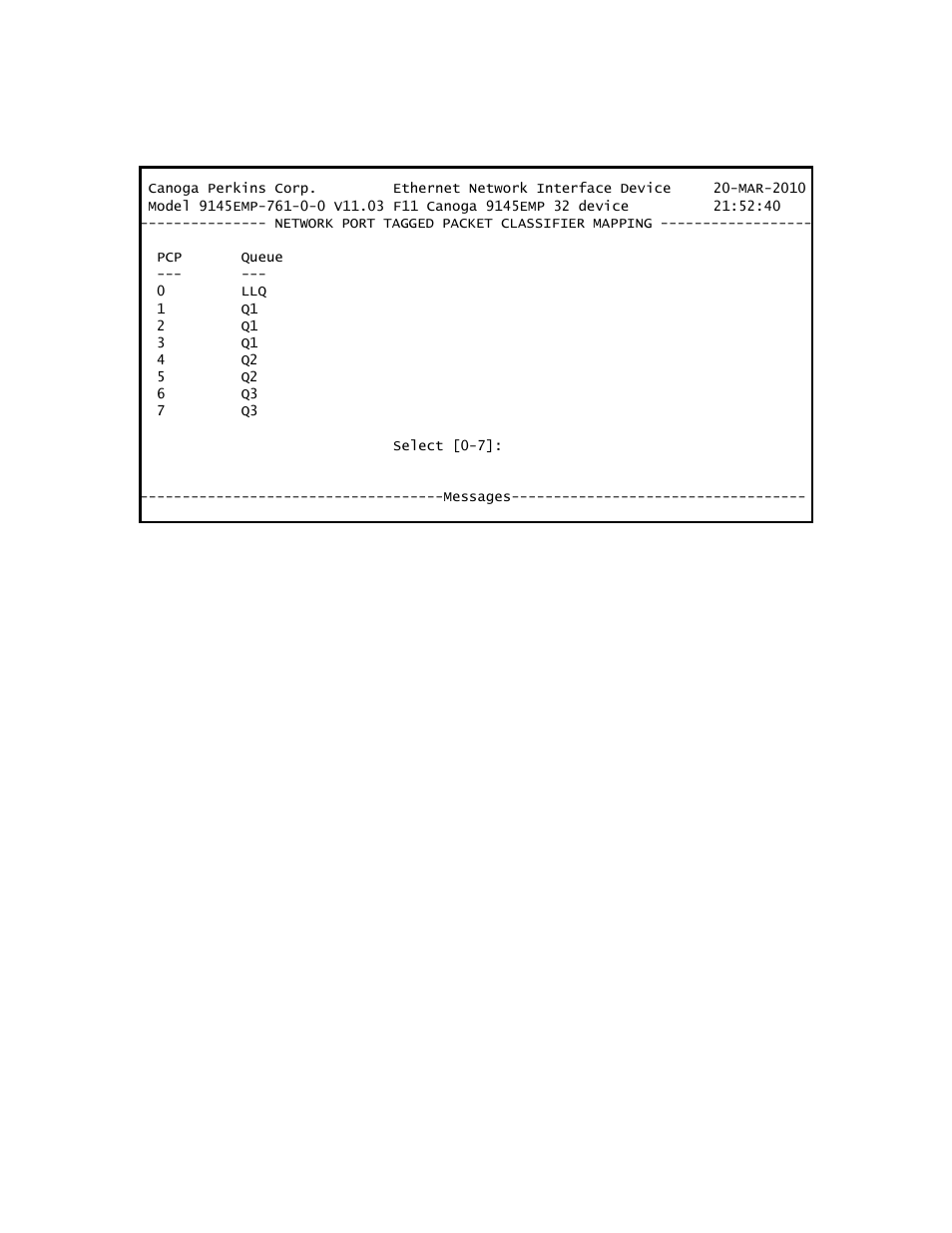 CANOGA PERKINS 9145EMP NID Software Version 3.1 User Manual | Page 121 / 202