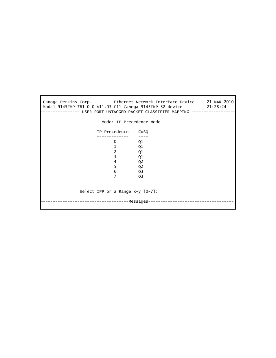 CANOGA PERKINS 9145EMP NID Software Version 3.1 User Manual | Page 124 / 202