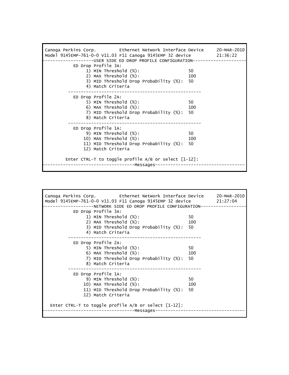 CANOGA PERKINS 9145EMP NID Software Version 3.1 User Manual | Page 131 / 202