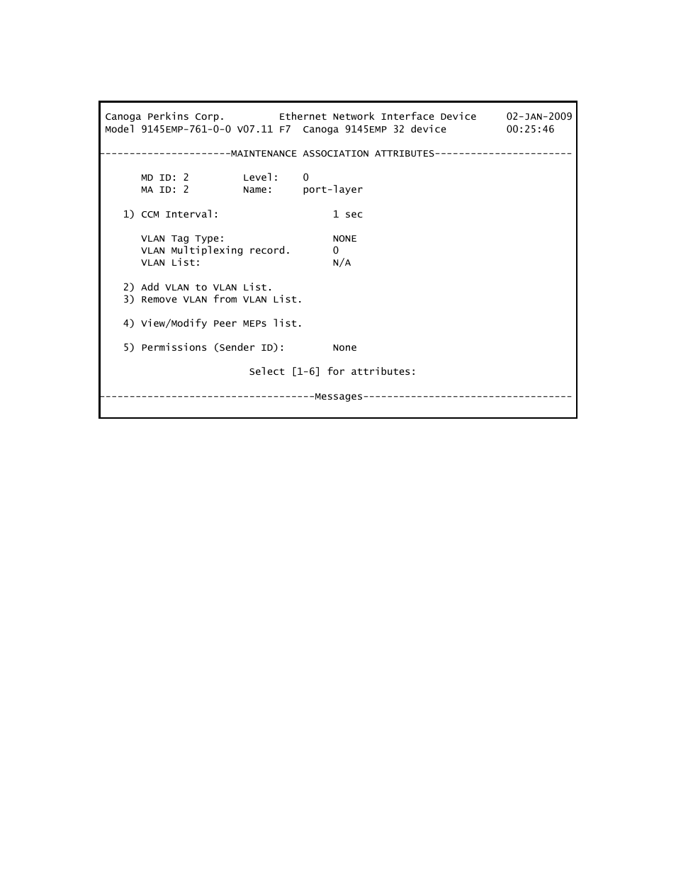 CANOGA PERKINS 9145EMP NID Software Version 3.1 User Manual | Page 155 / 202