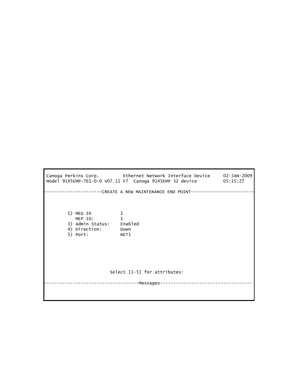 CANOGA PERKINS 9145EMP NID Software Version 3.1 User Manual | Page 161 / 202