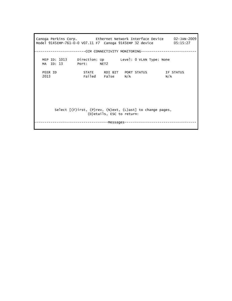 CANOGA PERKINS 9145EMP NID Software Version 3.1 User Manual | Page 167 / 202