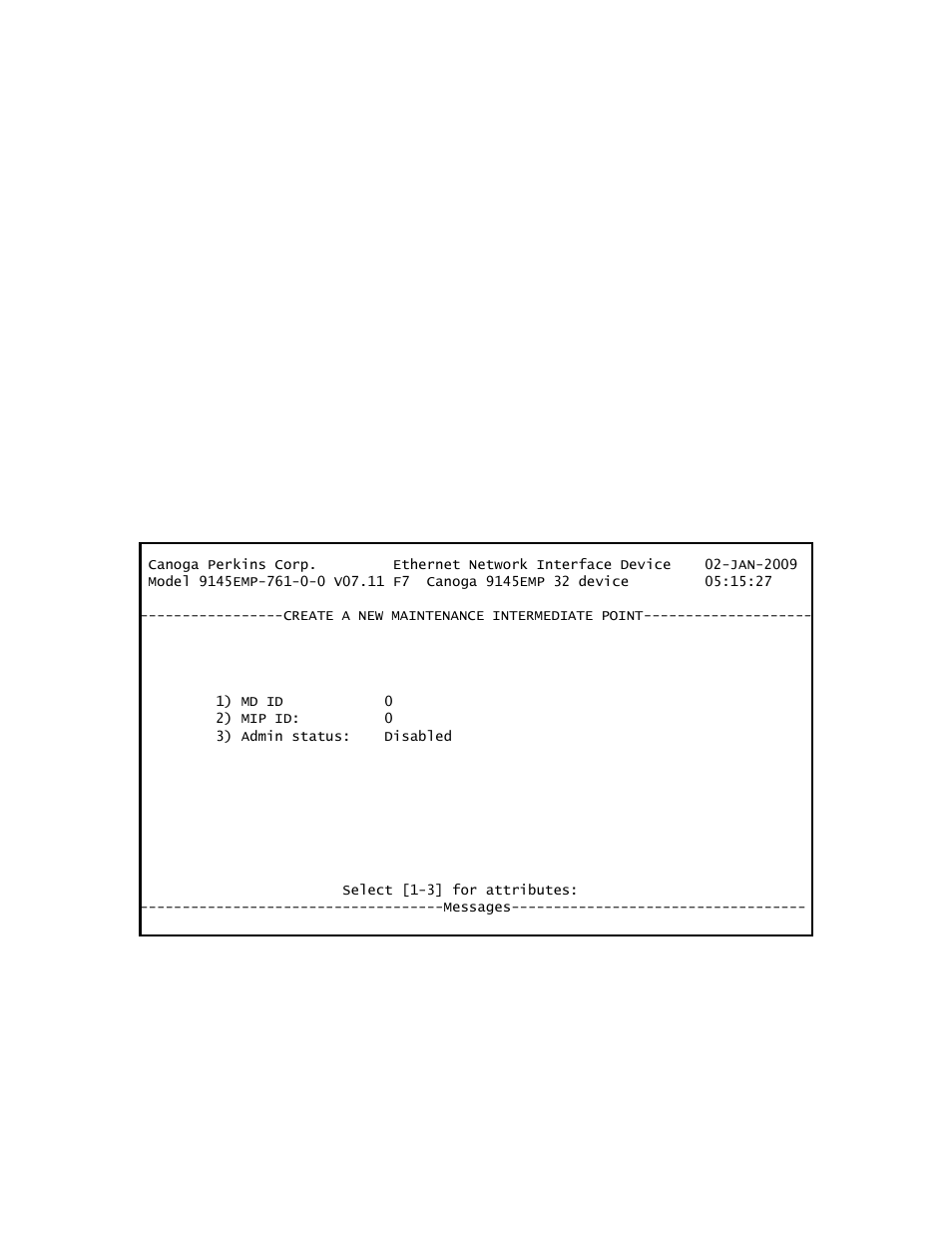 2 create a maintenance intermediate point | CANOGA PERKINS 9145EMP NID Software Version 3.1 User Manual | Page 176 / 202