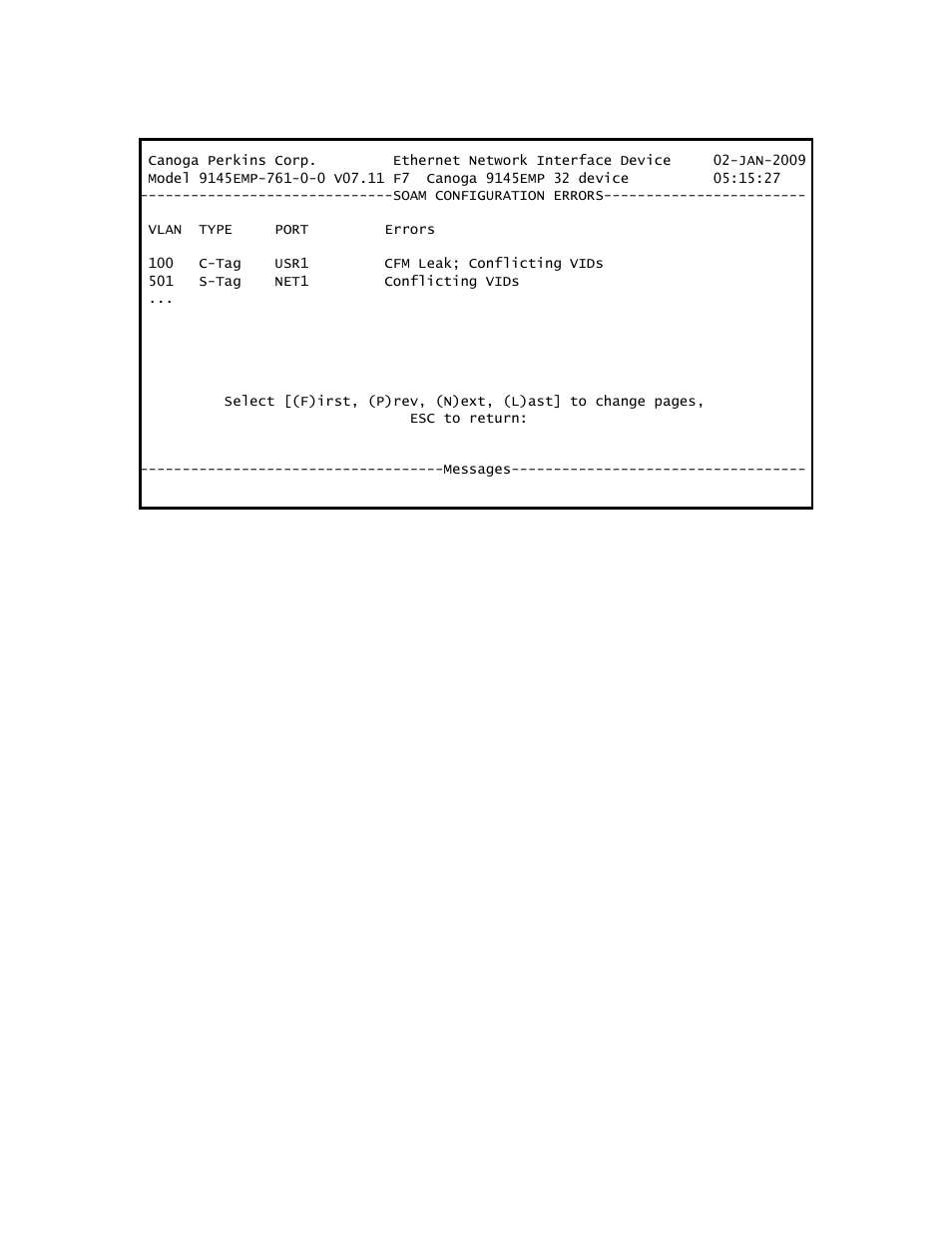 9 configure and view soam statistics | CANOGA PERKINS 9145EMP NID Software Version 3.1 User Manual | Page 180 / 202