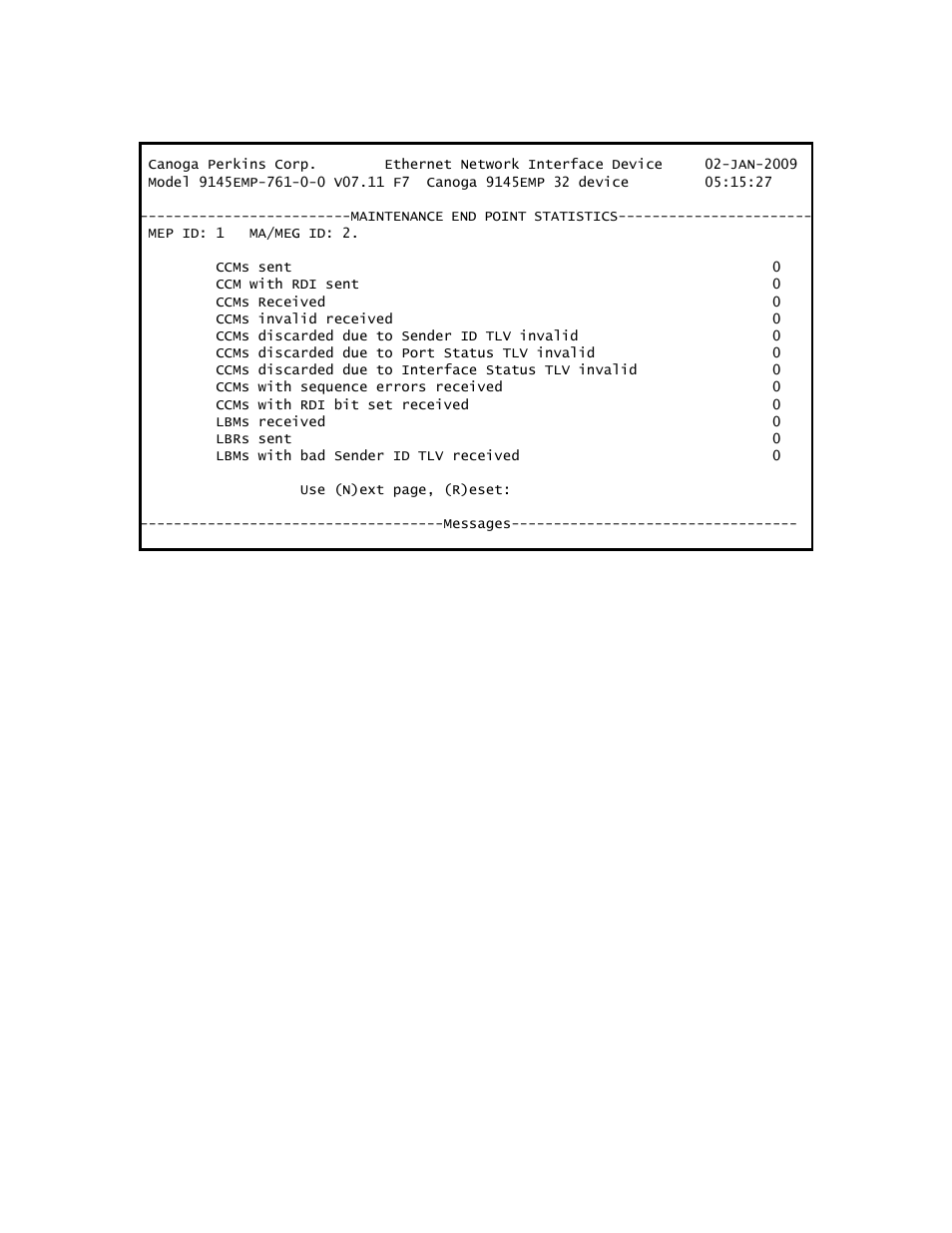 2 mip statistics | CANOGA PERKINS 9145EMP NID Software Version 3.1 User Manual | Page 183 / 202