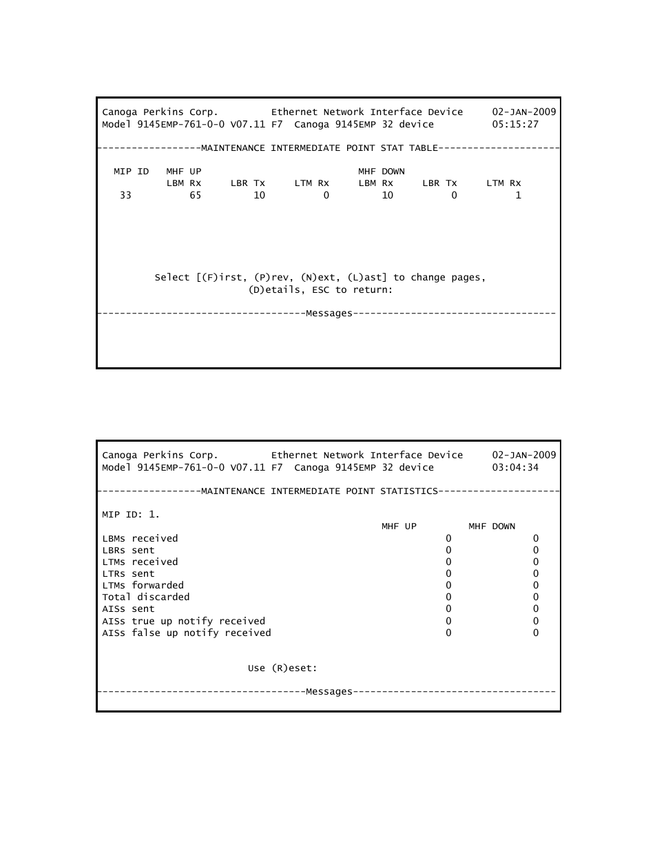 CANOGA PERKINS 9145EMP NID Software Version 3.1 User Manual | Page 184 / 202
