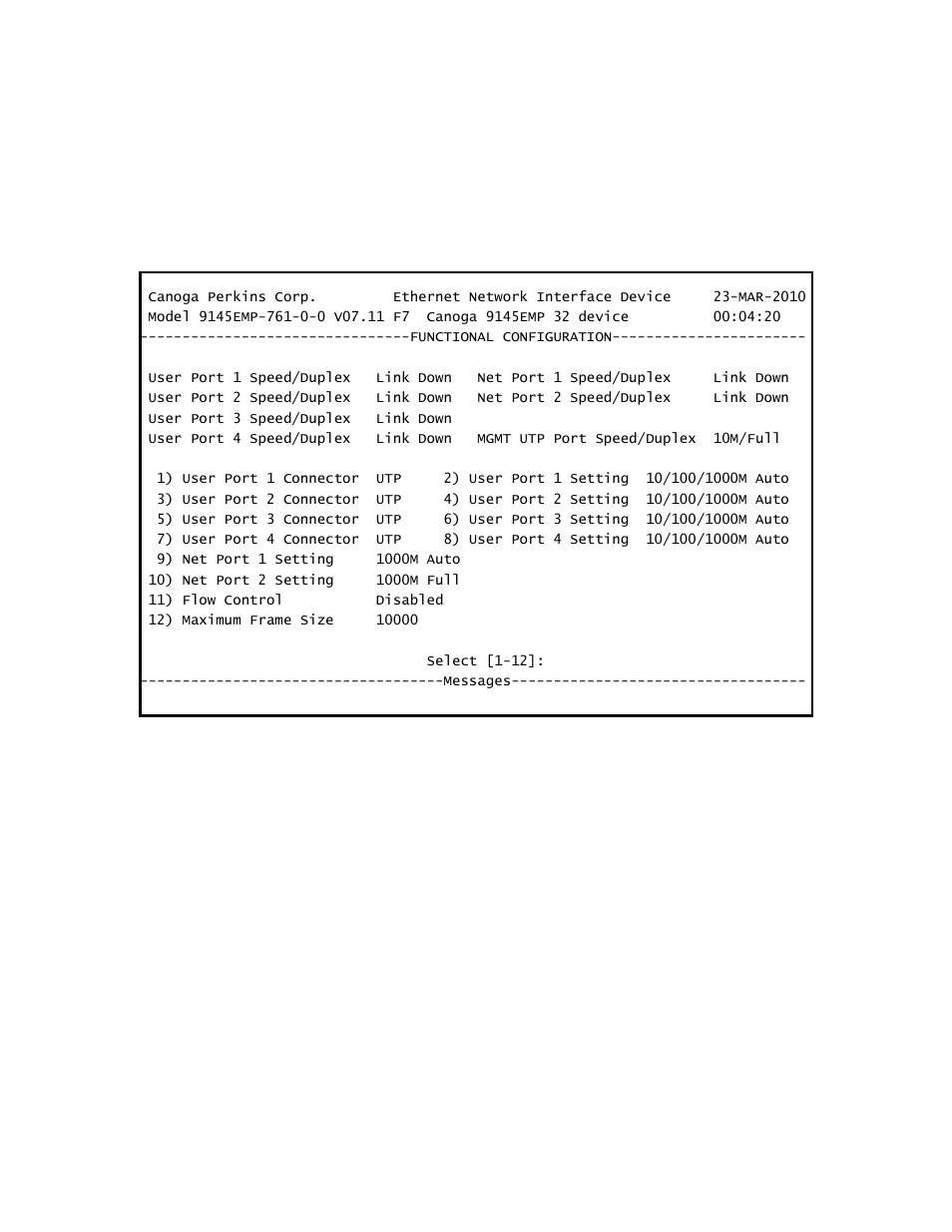 2 functional configuration | CANOGA PERKINS 9145EMP NID Software Version 3.1 User Manual | Page 65 / 202
