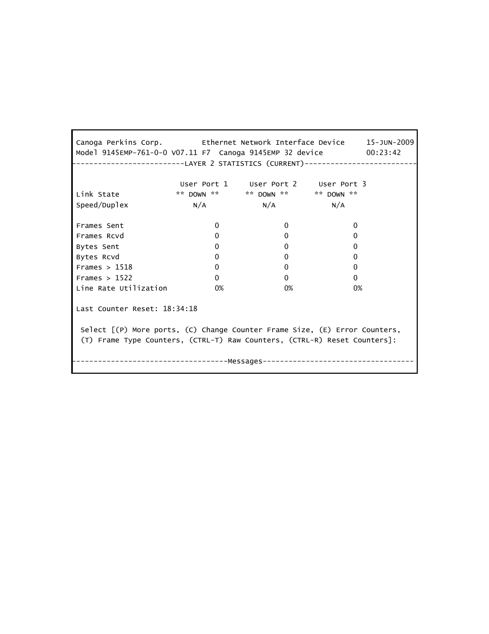 4 layer 2 statistics | CANOGA PERKINS 9145EMP NID Software Version 3.1 User Manual | Page 69 / 202