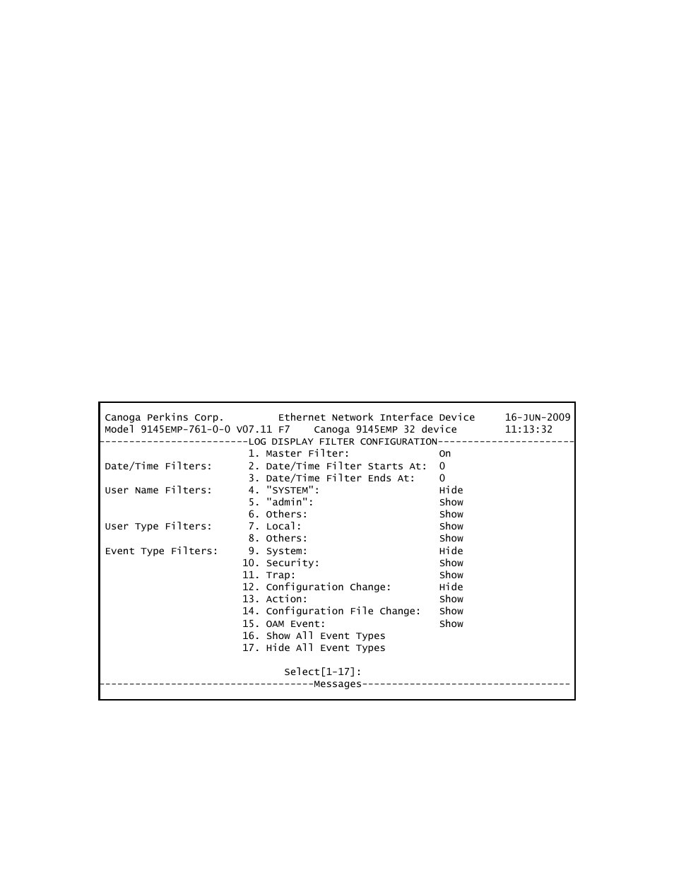 CANOGA PERKINS 9145EMP NID Software Version 3.1 User Manual | Page 91 / 202