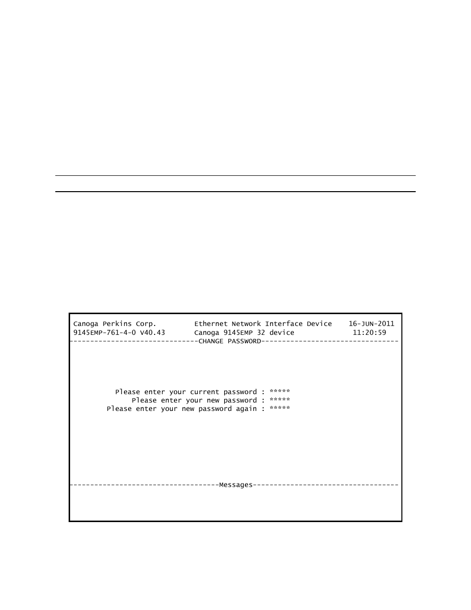 1 set date and time, 2 reset configuration to default, 3 change password | CANOGA PERKINS 9145EMP NID Software Version 4.0 User Manual | Page 101 / 229