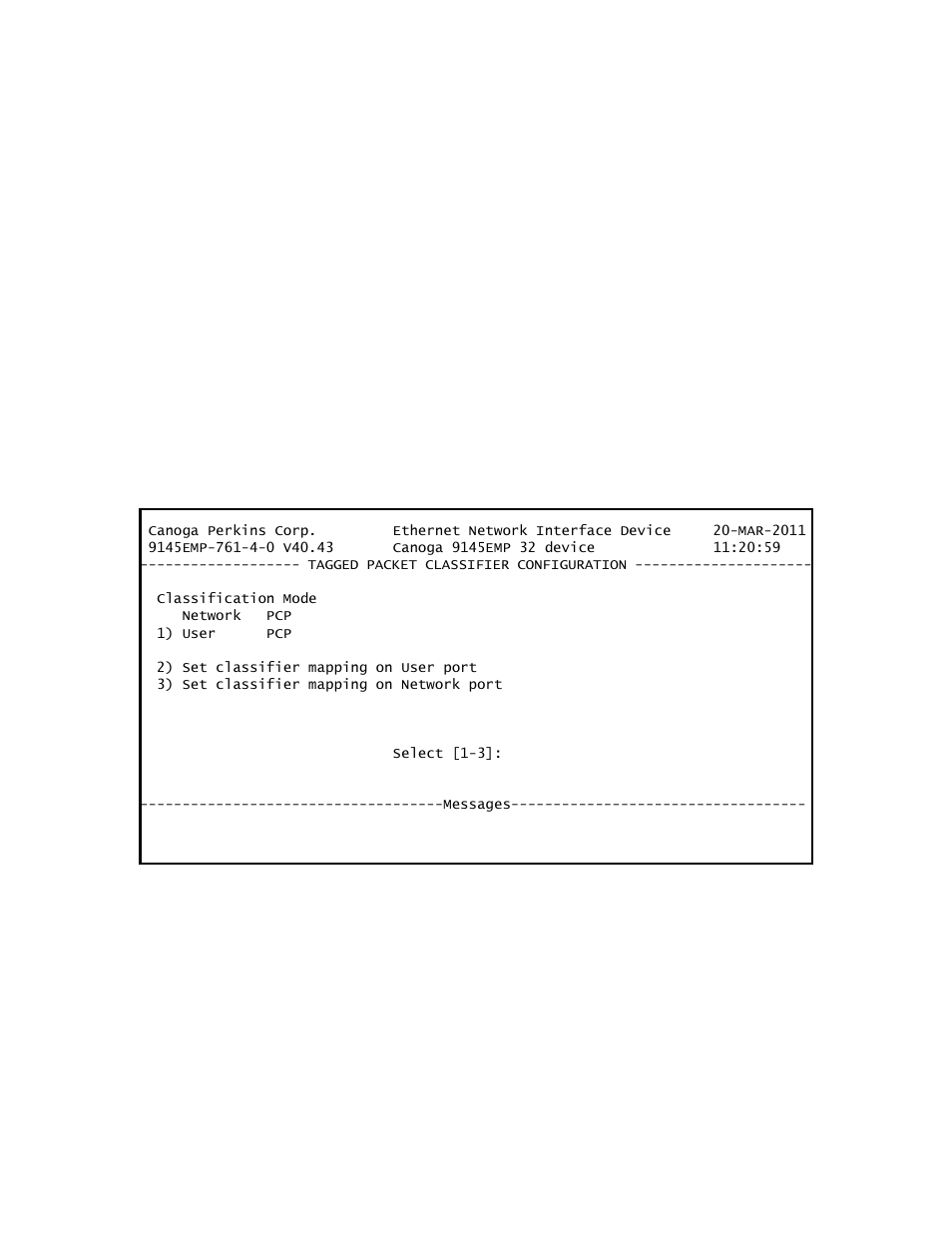 CANOGA PERKINS 9145EMP NID Software Version 4.0 User Manual | Page 126 / 229