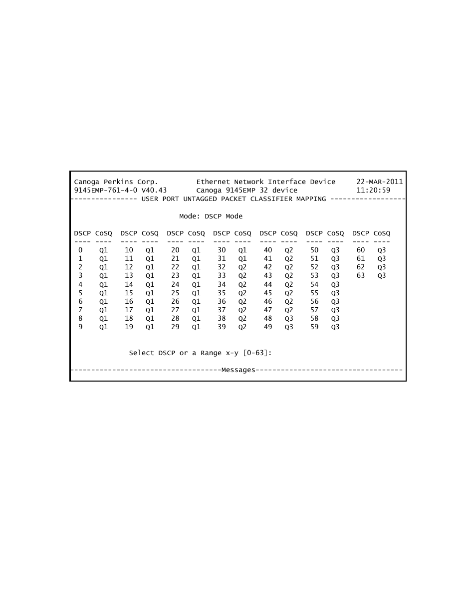 2 dscp mode | CANOGA PERKINS 9145EMP NID Software Version 4.0 User Manual | Page 131 / 229