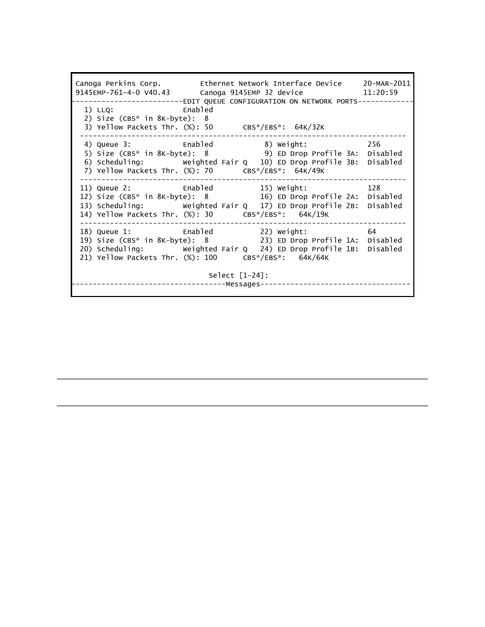 5 early detect drop profiles | CANOGA PERKINS 9145EMP NID Software Version 4.0 User Manual | Page 136 / 229