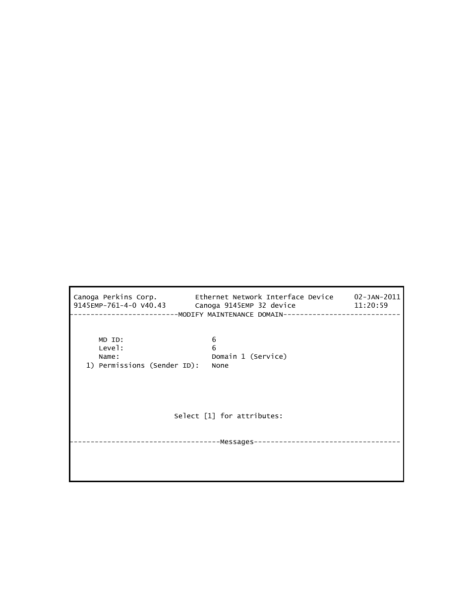 3 delete a maintenance domain, 4 modify a maintenance domain | CANOGA PERKINS 9145EMP NID Software Version 4.0 User Manual | Page 156 / 229