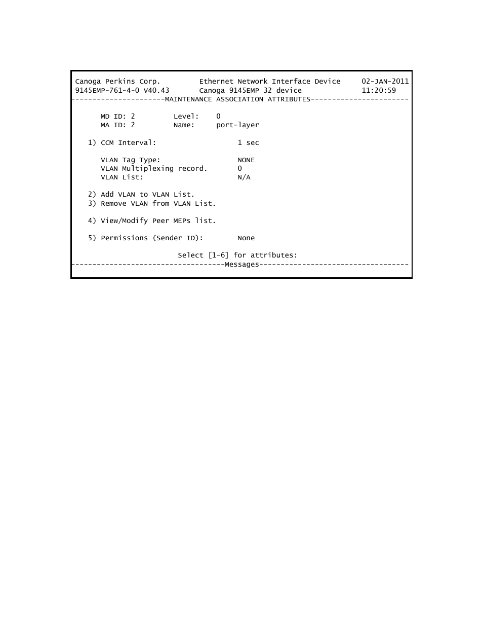 CANOGA PERKINS 9145EMP NID Software Version 4.0 User Manual | Page 161 / 229