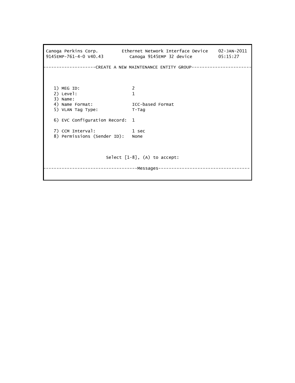 3 delete a maintenance entity group, 4 modify a maintenance entity group, Figure 11-16 | CANOGA PERKINS 9145EMP NID Software Version 4.0 User Manual | Page 164 / 229