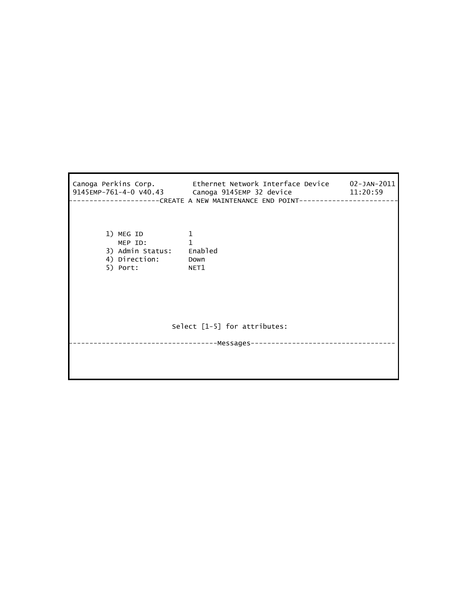 Figure | CANOGA PERKINS 9145EMP NID Software Version 4.0 User Manual | Page 168 / 229