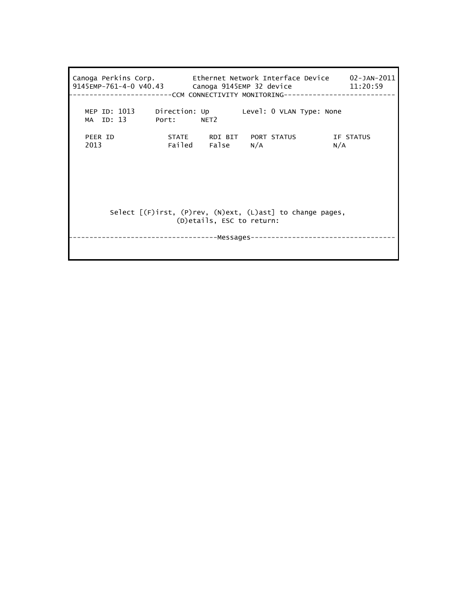CANOGA PERKINS 9145EMP NID Software Version 4.0 User Manual | Page 174 / 229