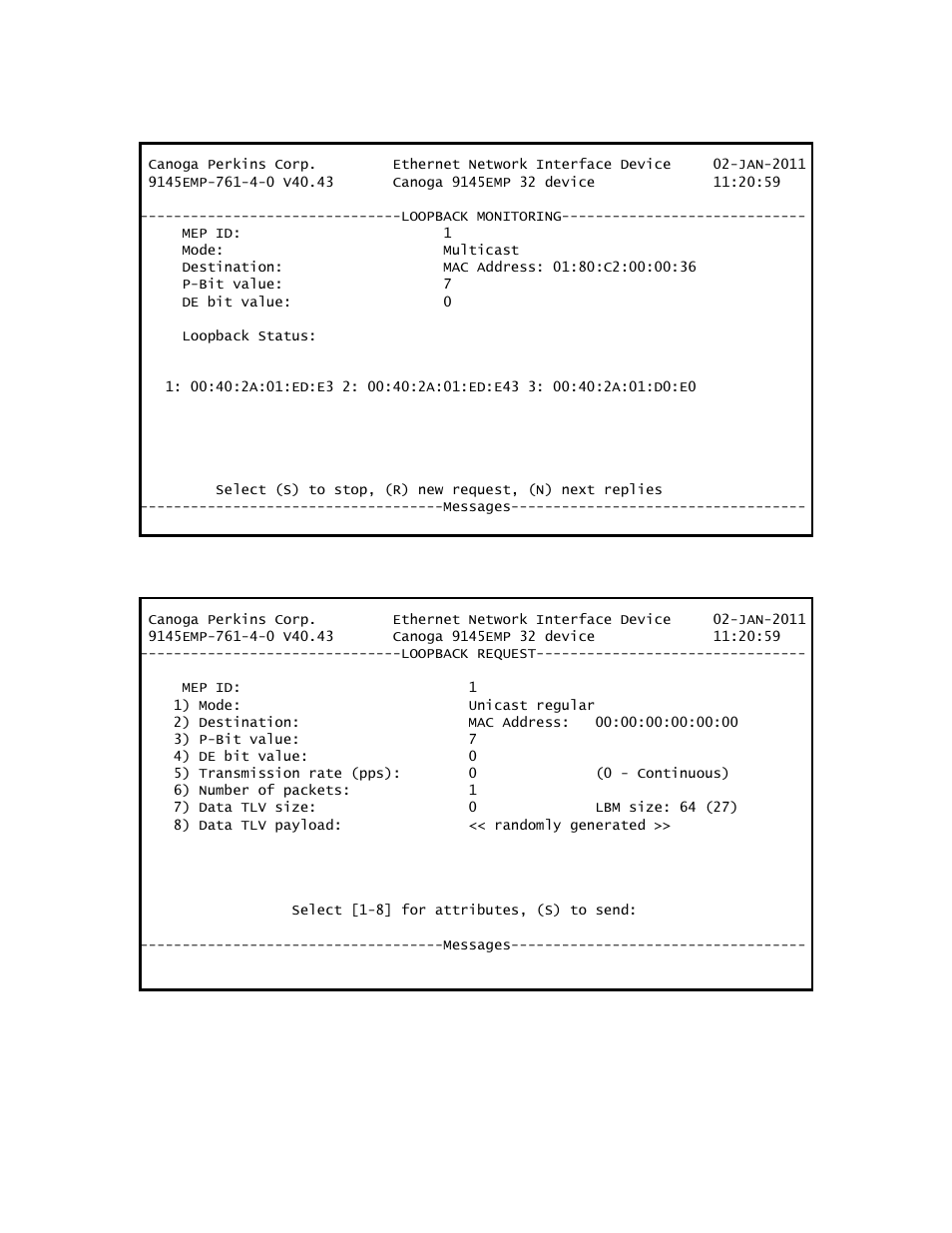 Figure 11-31, Figure 11-32) | CANOGA PERKINS 9145EMP NID Software Version 4.0 User Manual | Page 181 / 229