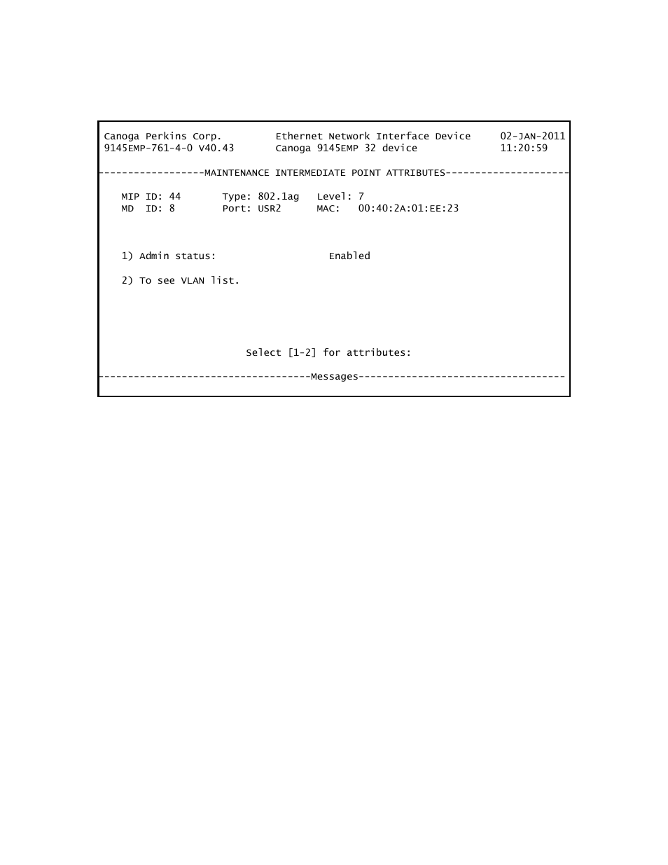 Figure 11-36 | CANOGA PERKINS 9145EMP NID Software Version 4.0 User Manual | Page 185 / 229