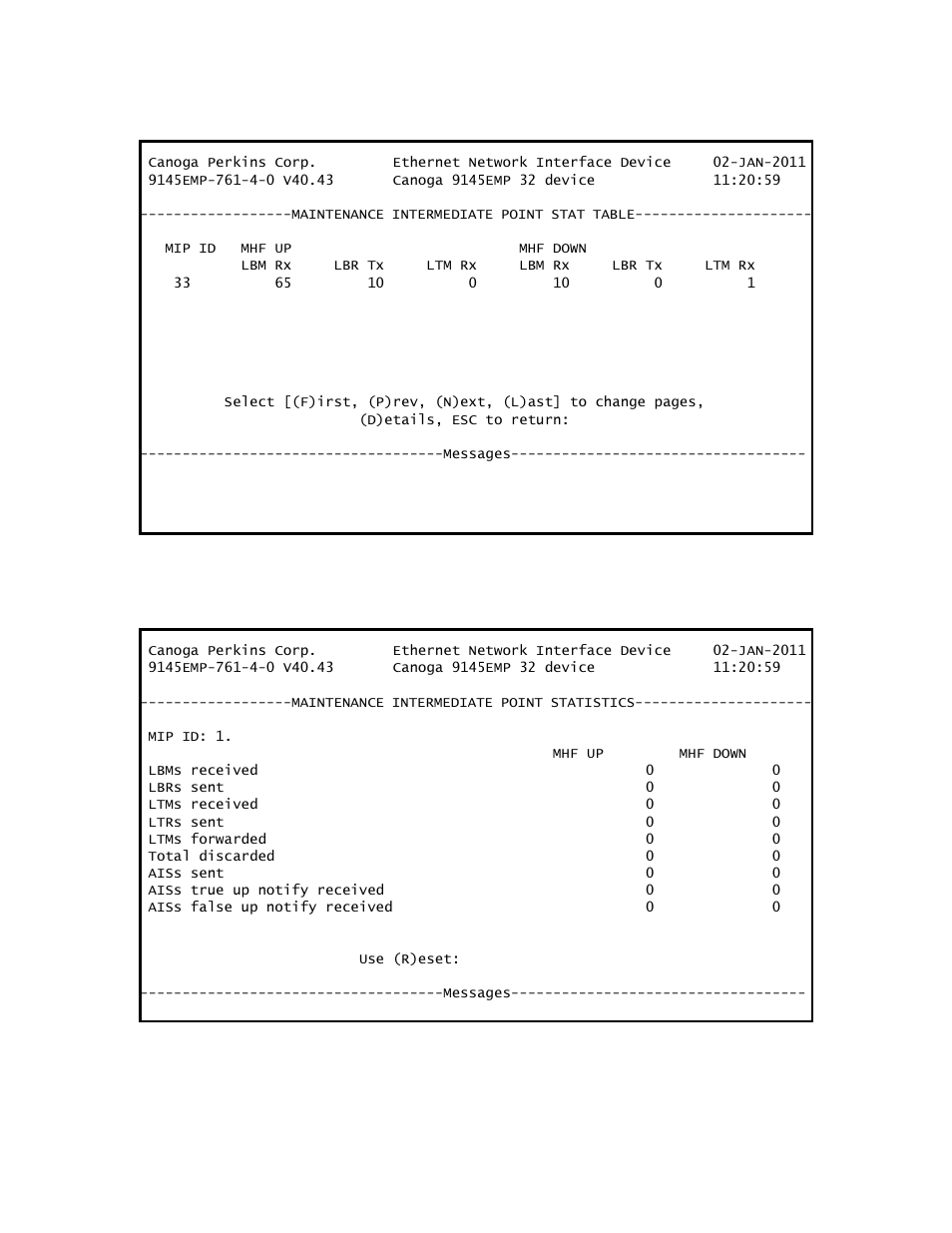 CANOGA PERKINS 9145EMP NID Software Version 4.0 User Manual | Page 191 / 229