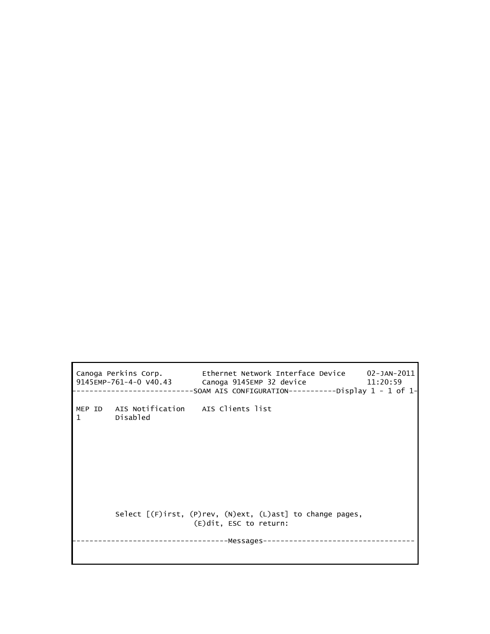 CANOGA PERKINS 9145EMP NID Software Version 4.0 User Manual | Page 194 / 229