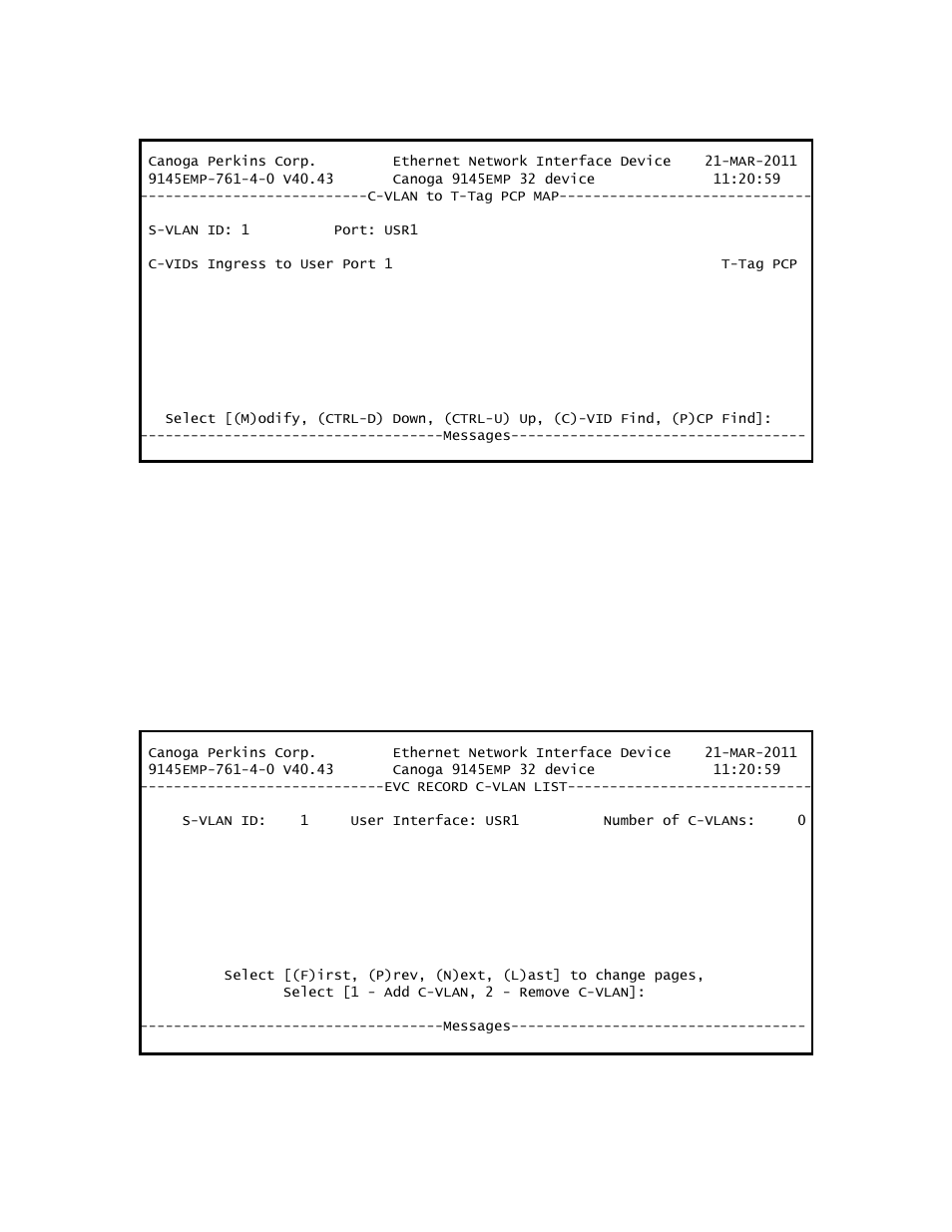 CANOGA PERKINS 9145EMP NID Software Version 4.0 User Manual | Page 208 / 229