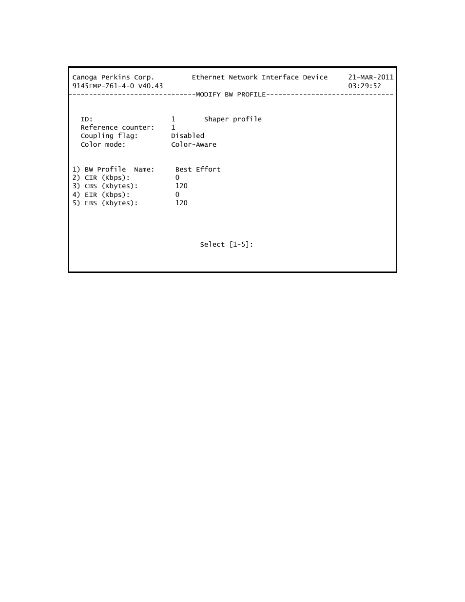CANOGA PERKINS 9145EMP NID Software Version 4.0 User Manual | Page 221 / 229