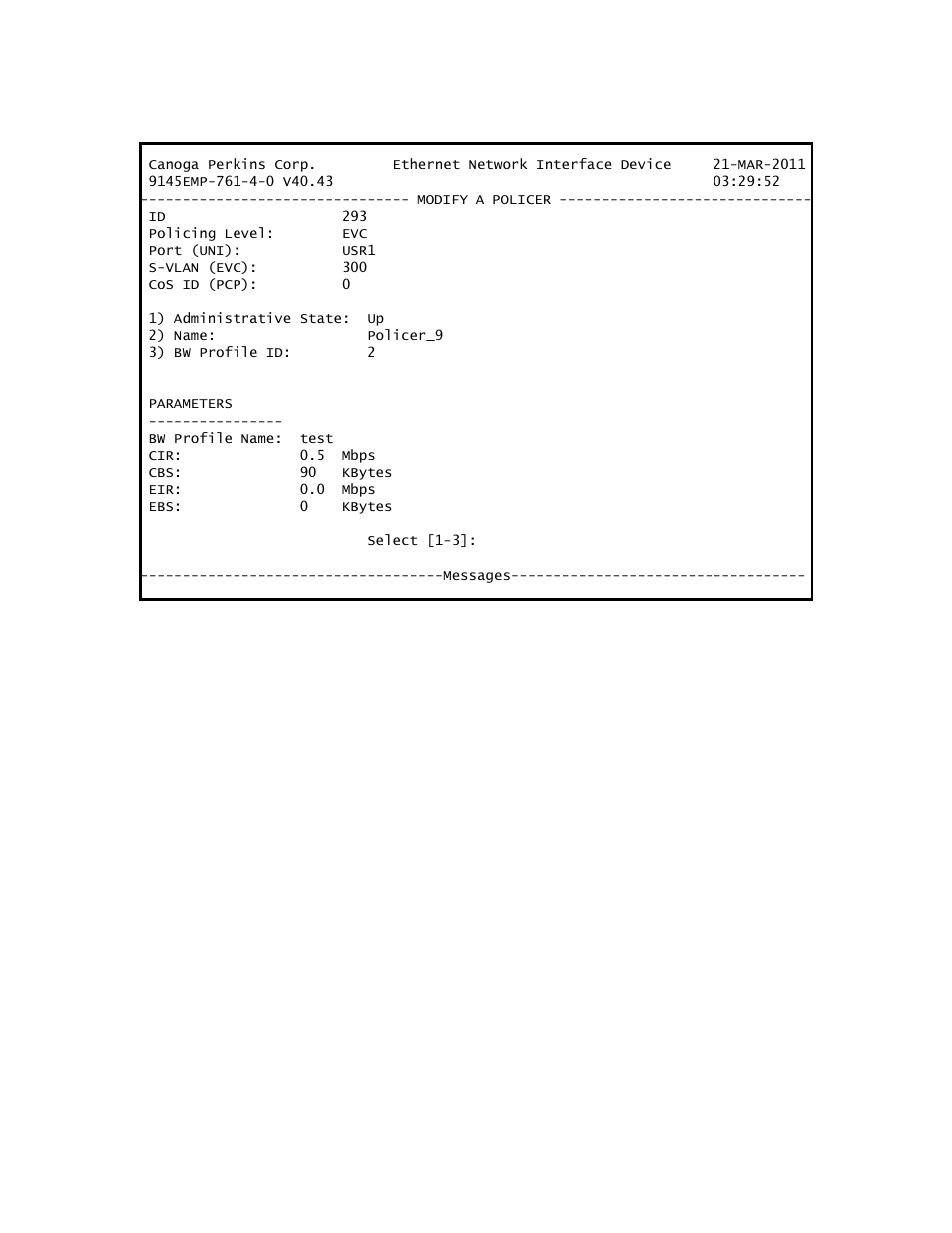 CANOGA PERKINS 9145EMP NID Software Version 4.0 User Manual | Page 223 / 229