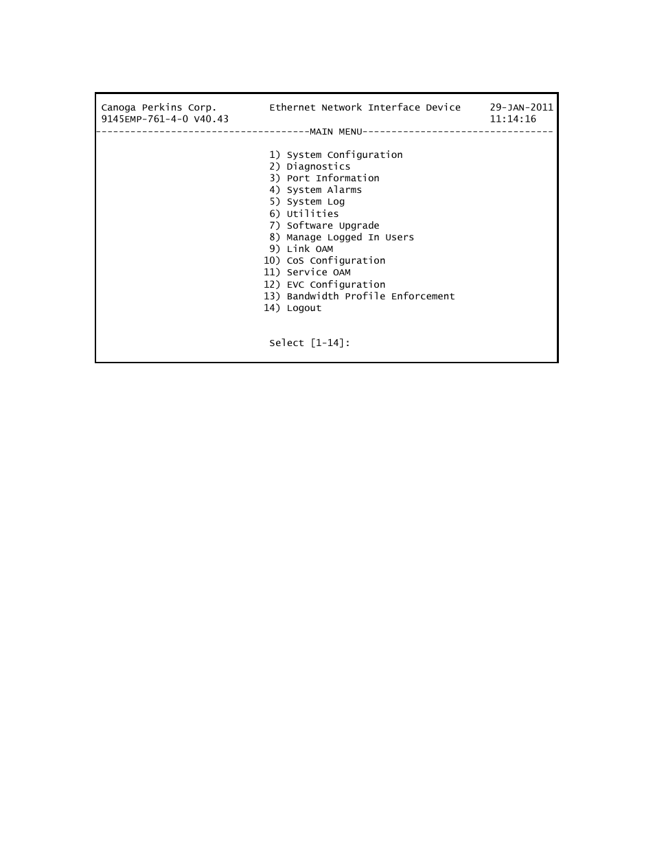 CANOGA PERKINS 9145EMP NID Software Version 4.0 User Manual | Page 24 / 229