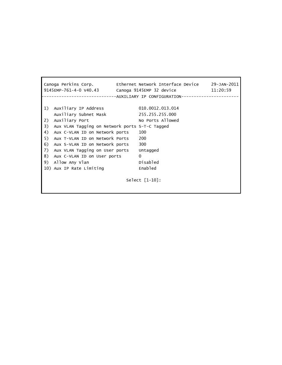 CANOGA PERKINS 9145EMP NID Software Version 4.0 User Manual | Page 30 / 229